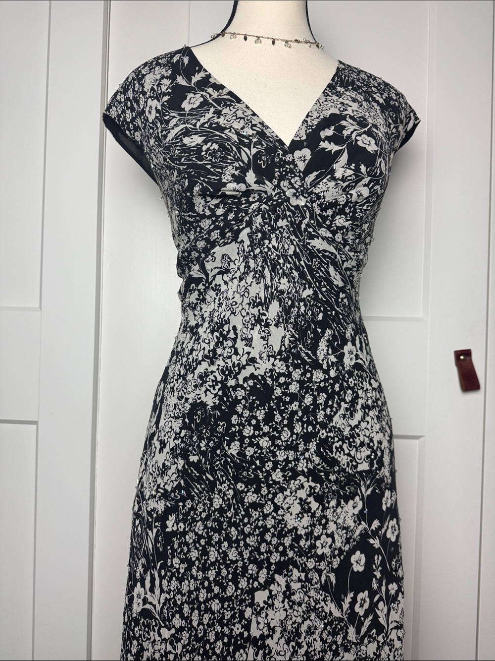SILK vintage dress beaded embroidered cap sleeve fairy euro core Spenser Jeremy